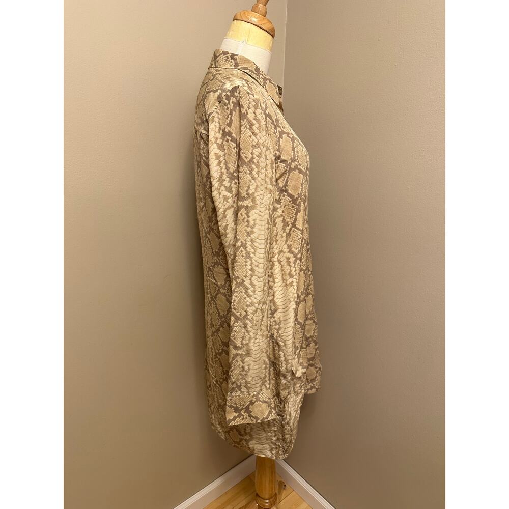 EQUIPMENT Lucida Snake-Print Washed-Silk Button Front Shirt Dress Sz Medium - Picture 4 of 9